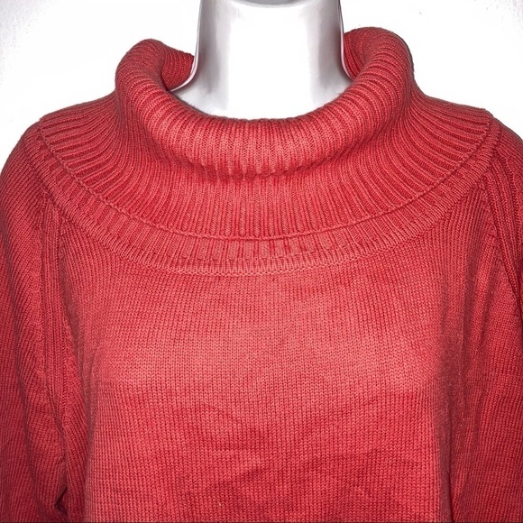 Coldwater Creek Cowl Neck Sweater L Orange - Picture 3 of 5
